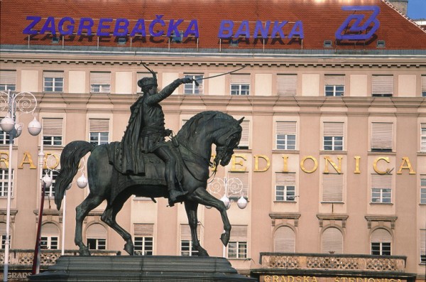 Croatia, Central Area, Zagreb, main square (Ban Josip Jelacic)