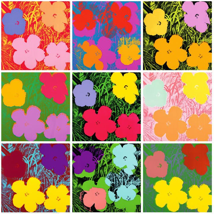 warhol flowers - bez ruba