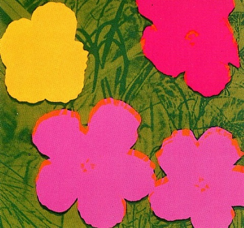 Slika 8 - Andy Warhol - Cvijeće, 1970., motiv cvjetnih čaški s rubnim sjenama – kopija